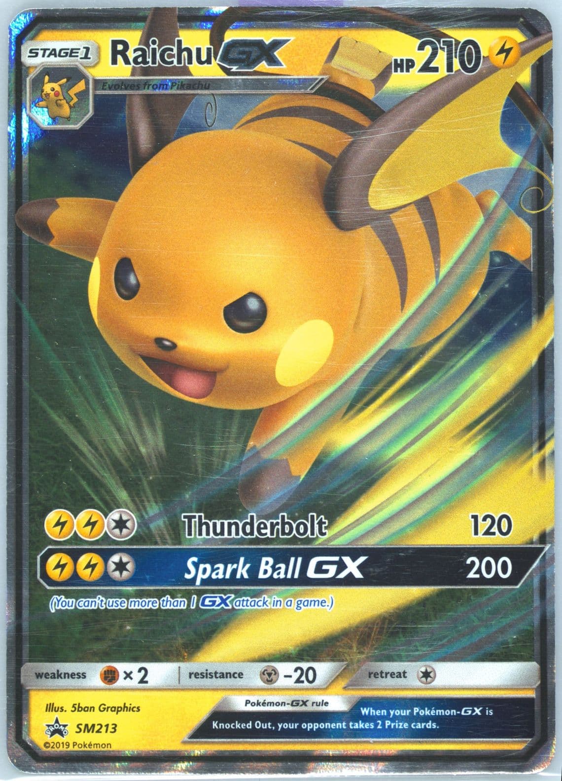 Raichu GX Hidden Fates Tins (SM213) 2019 Pokemon SM Black Star Promo