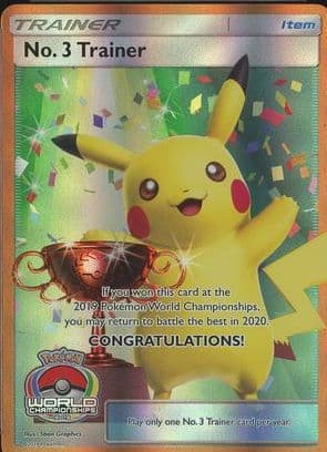 No. 3 Trainer 2019 Pokemon World Championships Promo