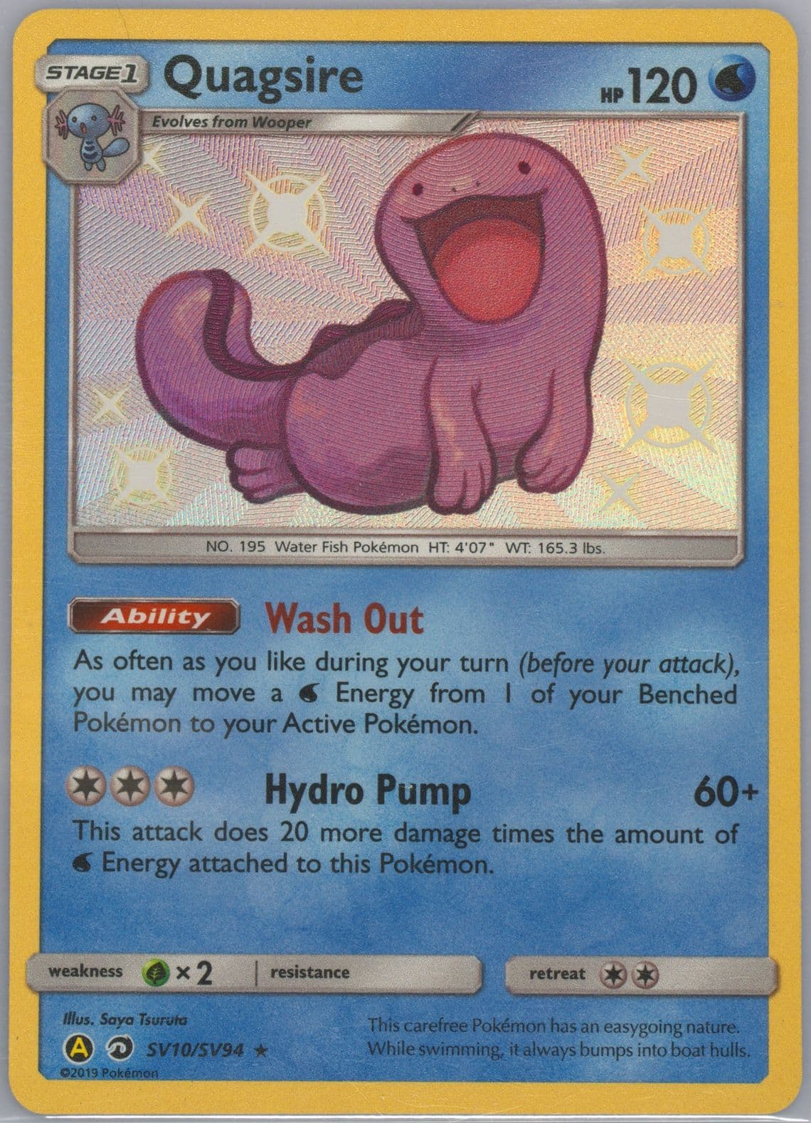 Quagsire-Holo (SV10) 2019 Pokemon Sun & Moon Hidden Fates