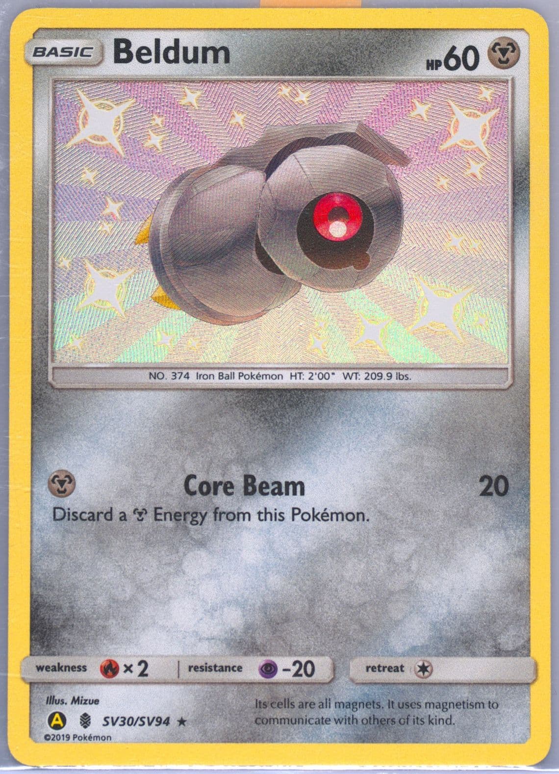 Beldum-Holo (SV30) 2019 Pokemon Sun & Moon Hidden Fates