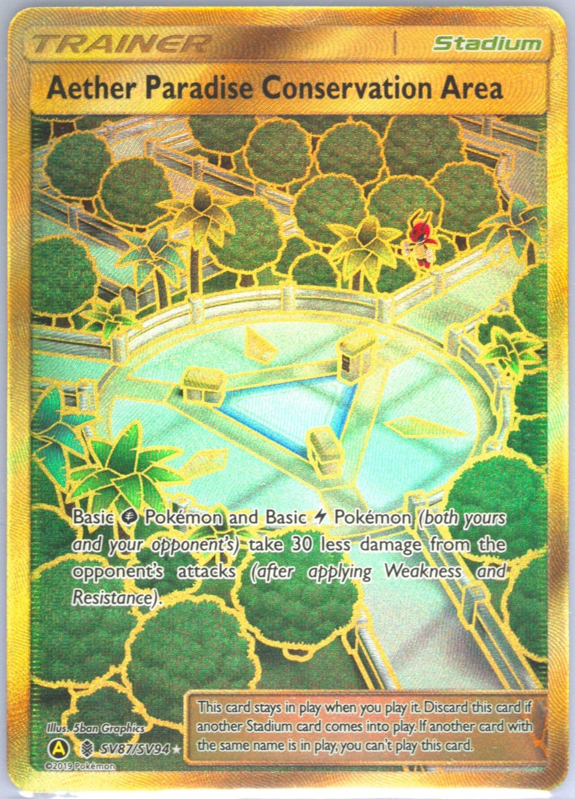 Full Art/Aether Paradise Conservation Area (SV87) 2019 Pokemon Sun & Moon Hidden Fates