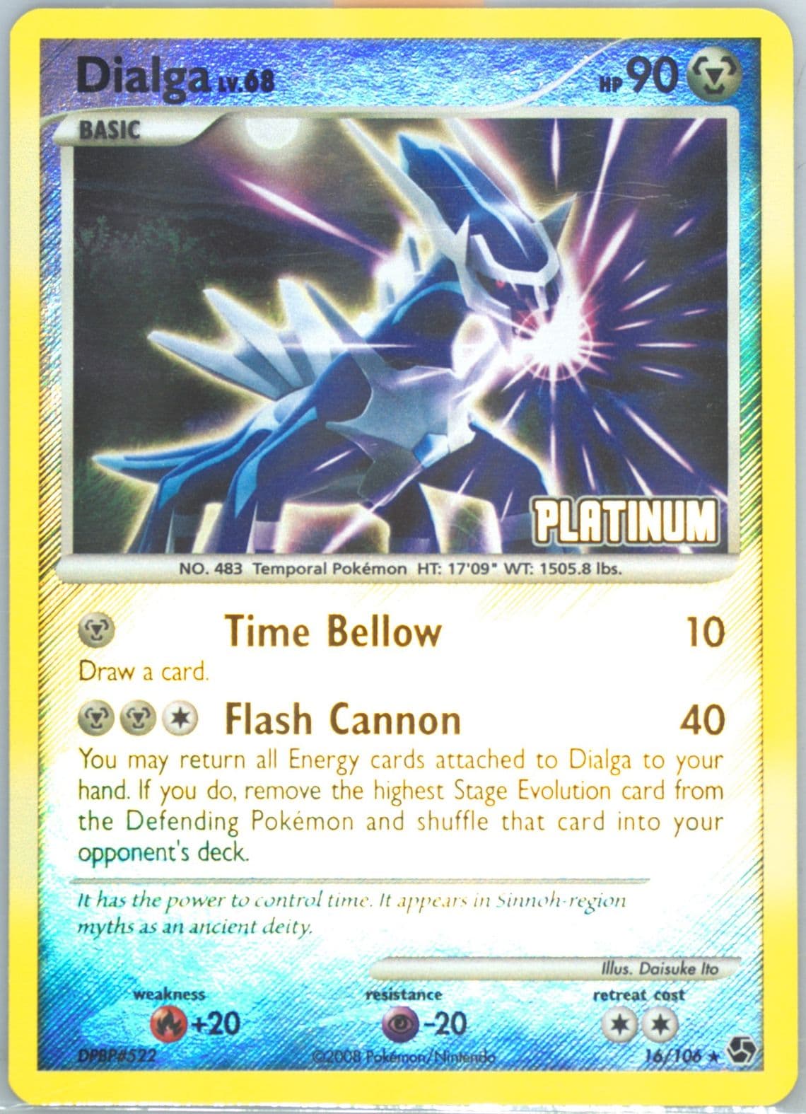 Dialga-Reverse Foil Burger King Collection 2009 (16) 2008 Pokemon Diamond & Pearl Great Encounters