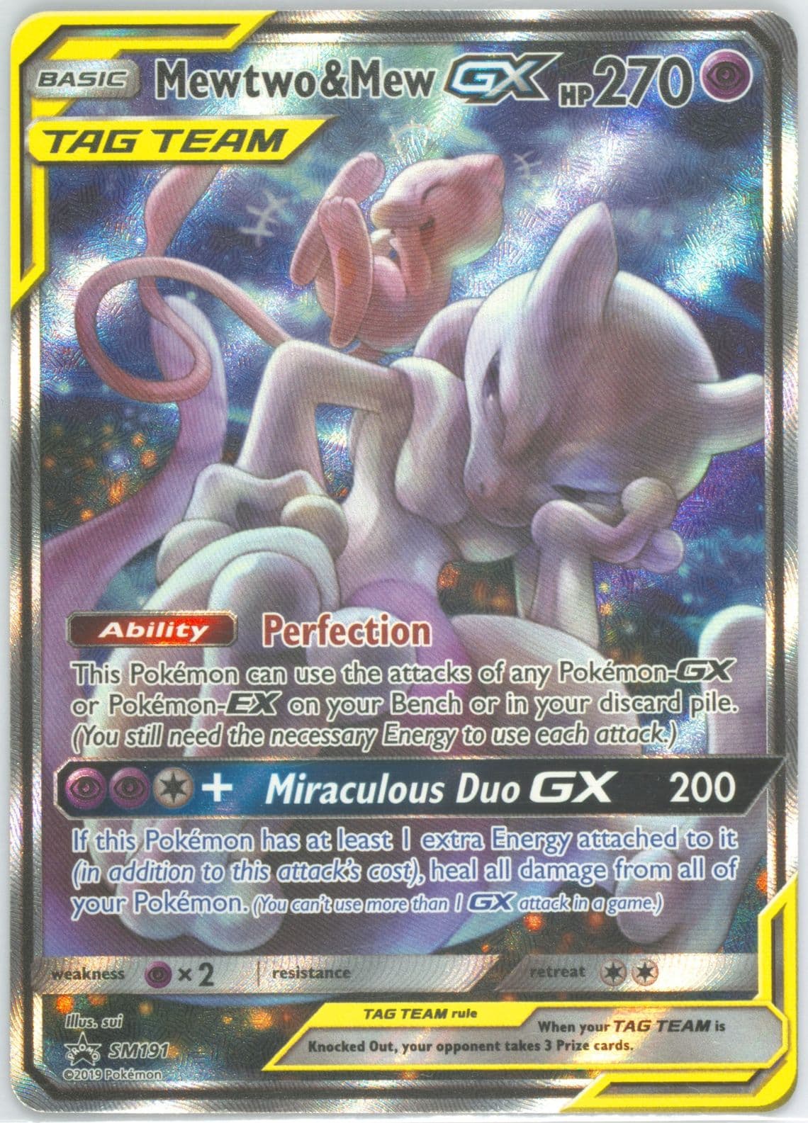 Full Art/Mewtwo & Mew GX Power Partnership Tins (SM191) 2019 Pokemon SM Black Star Promo