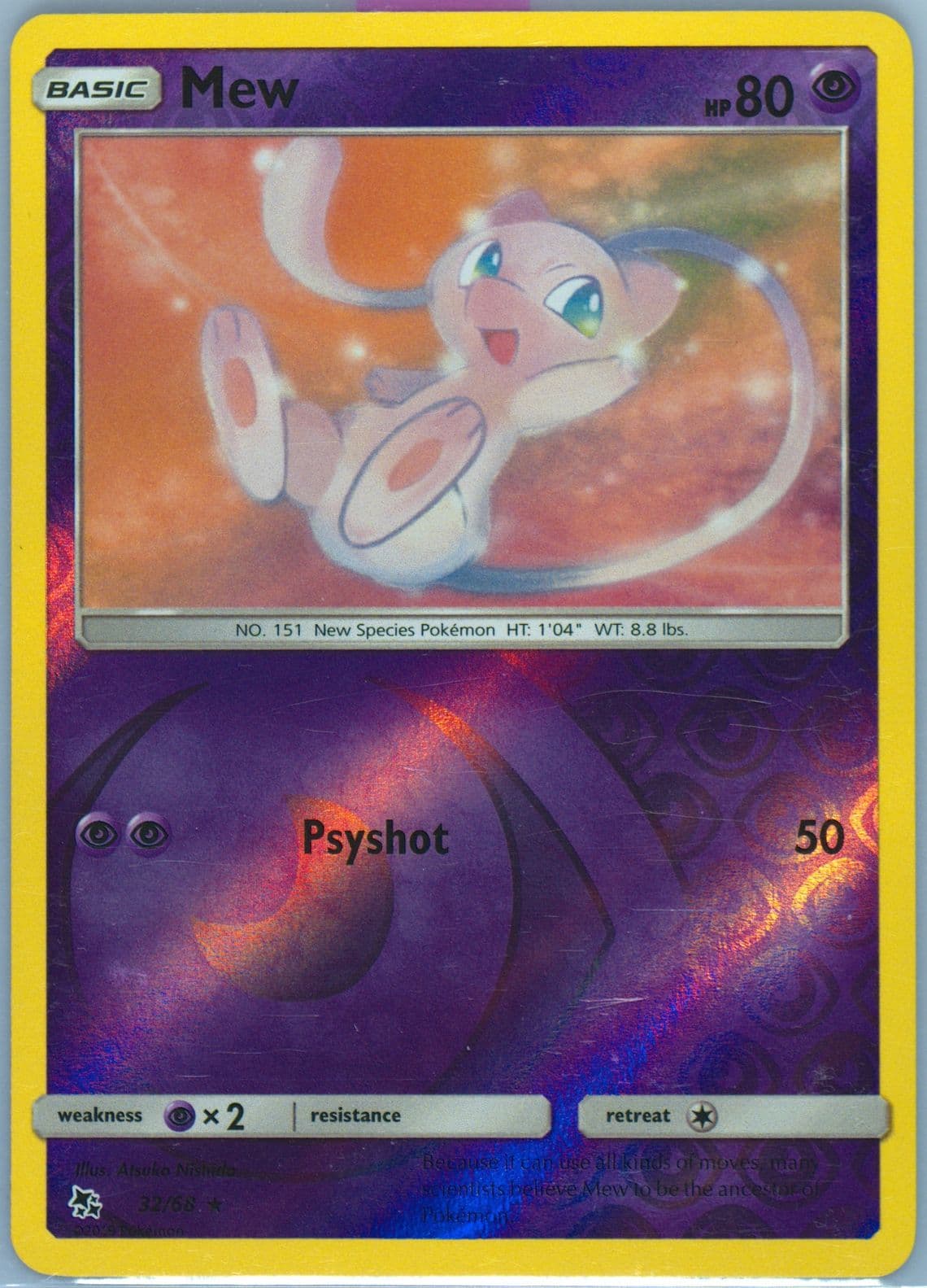 Mew-Reverse Foil (32) 2019 Pokemon Sun & Moon Hidden Fates