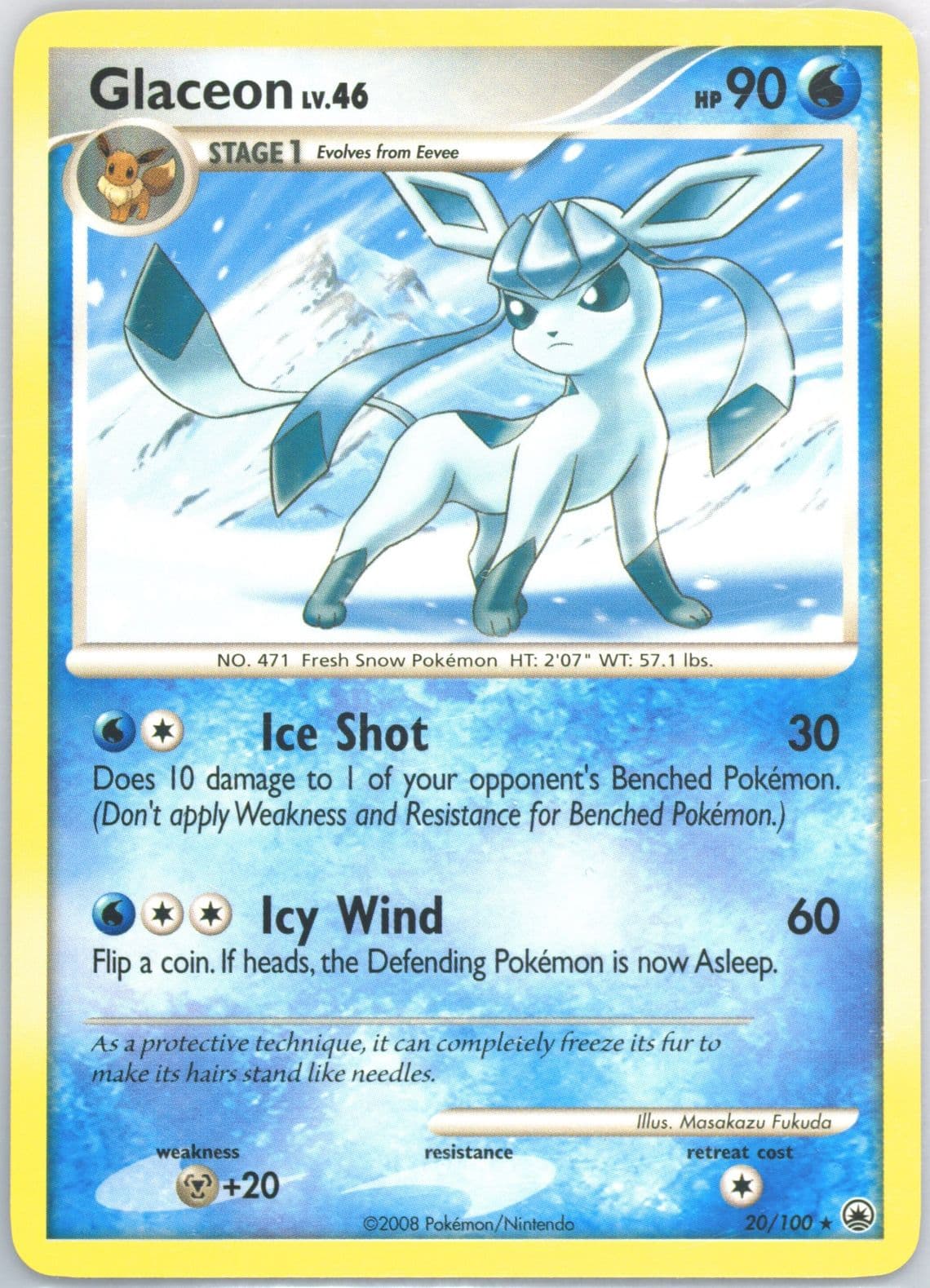 Glaceon (20) 2008 Pokemon Diamond & Pearl Majestic Dawn