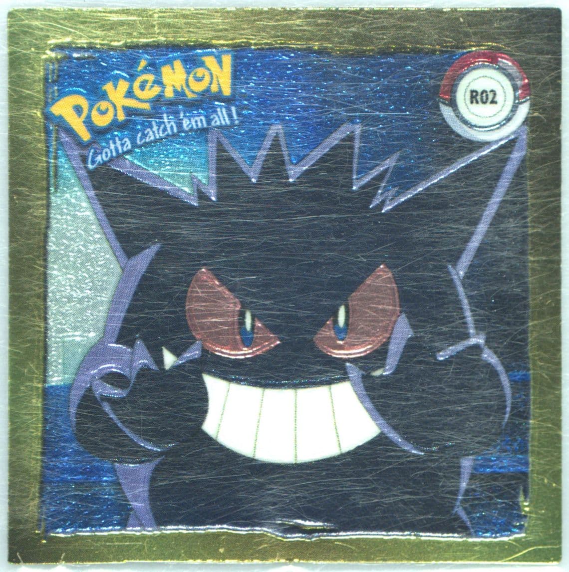 Gengar (R02) 1999 Pokemon Stickers Series 1 Rare Gold Stickers