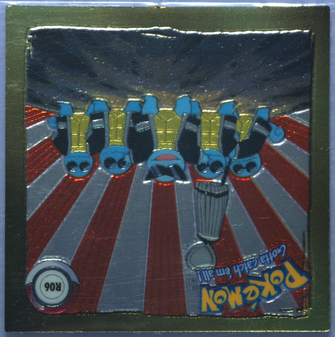 Squirtle (R06) 1999 Pokemon Stickers Series 1 Rare Gold Stickers