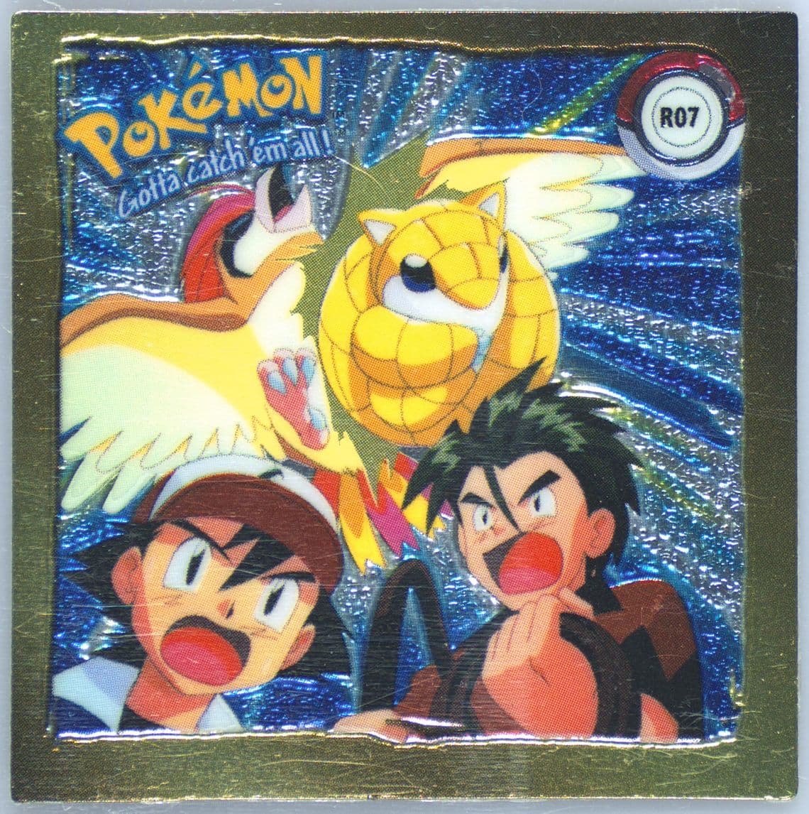 Sandshrew (R07) 1999 Pokemon Stickers Series 1 Rare Gold Stickers