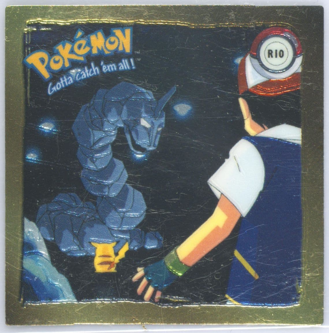 Onix (R10) 1999 Pokemon Stickers Series 1 Rare Gold Stickers