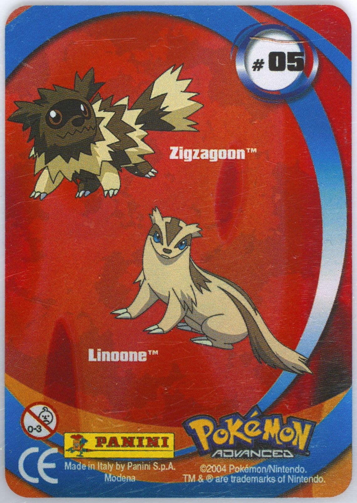 Linoone/Zigzagoon (5) 2004 Pokemon Advanced Action Cards