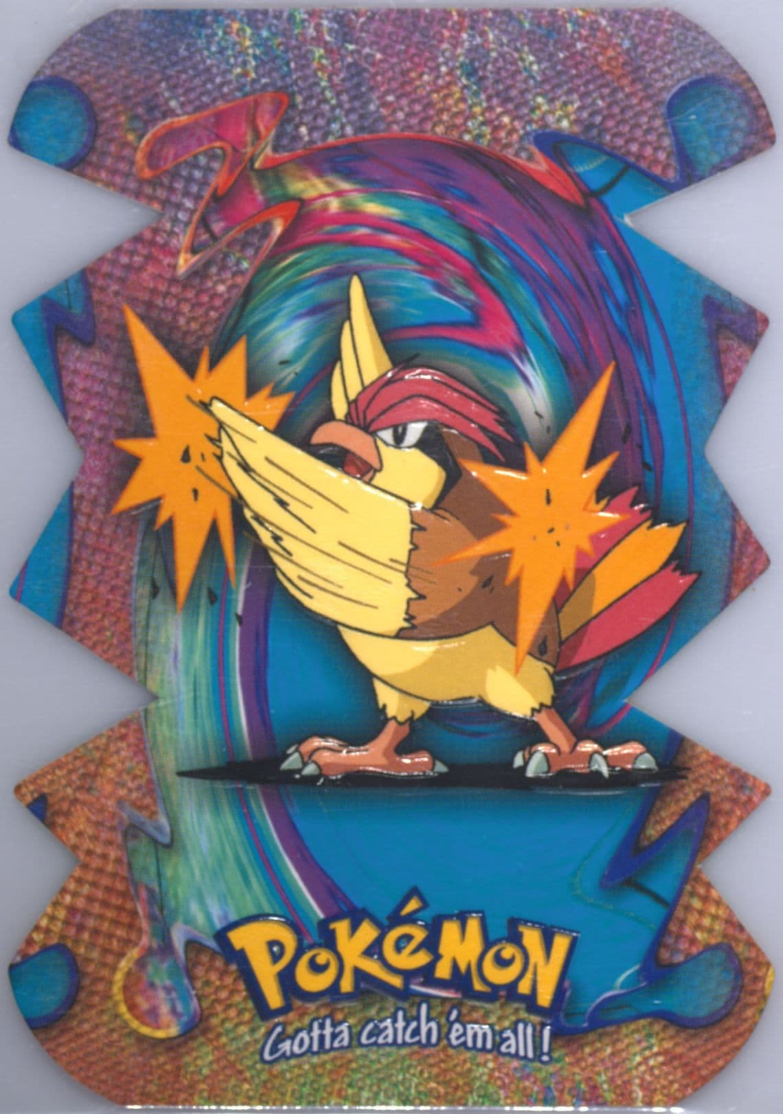 Pidgeotto (EV11) 2000 Topps Pokemon TV Animation Die-Cut Embossed