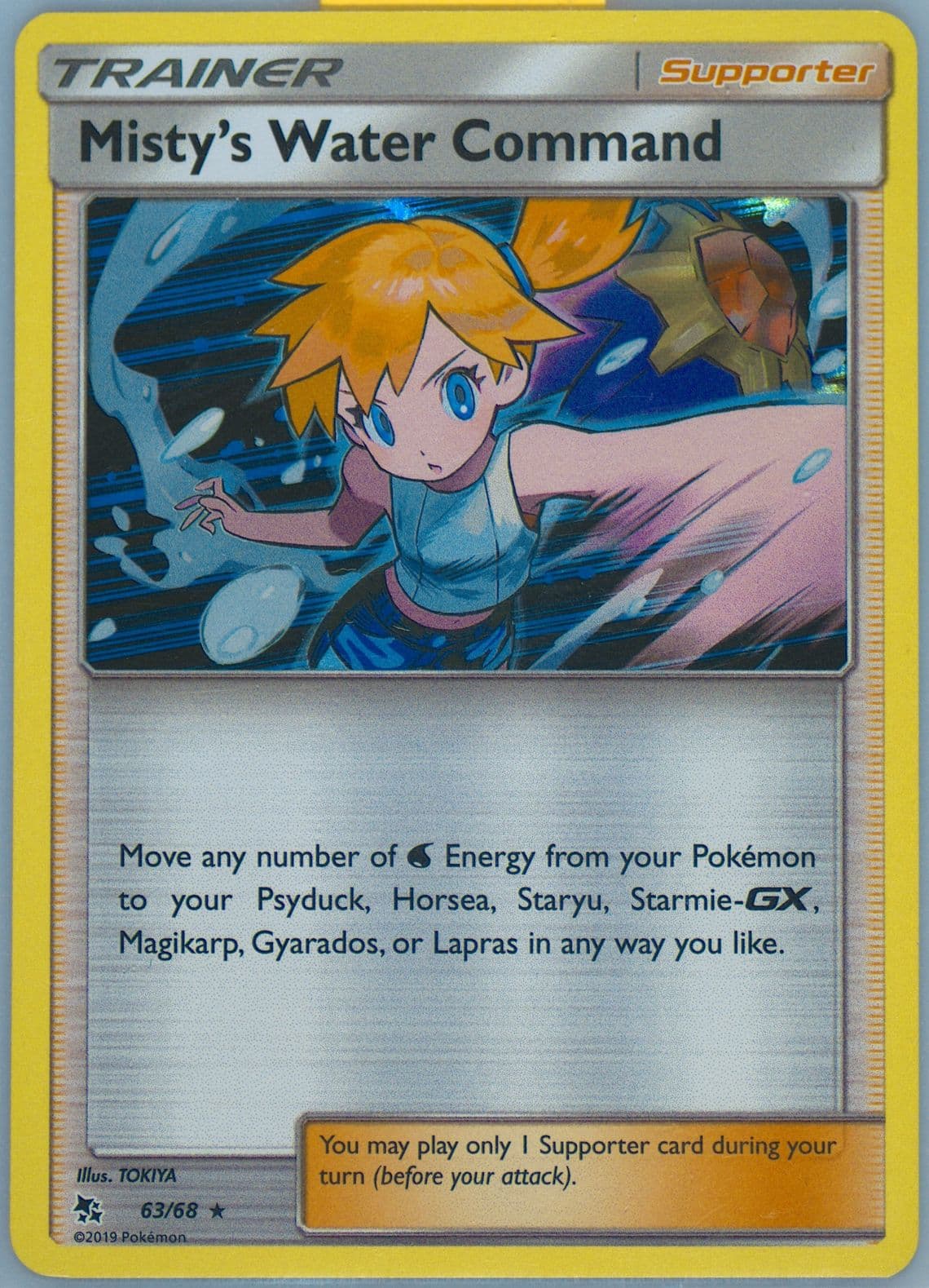 Misty's Water Command-Holo (63) 2019 Pokemon Sun & Moon Hidden Fates
