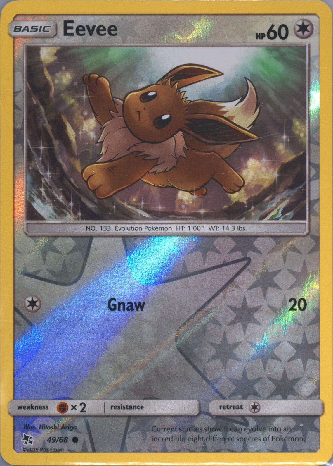 Eevee-Reverse Foil (49) 2019 Pokemon Sun & Moon Hidden Fates