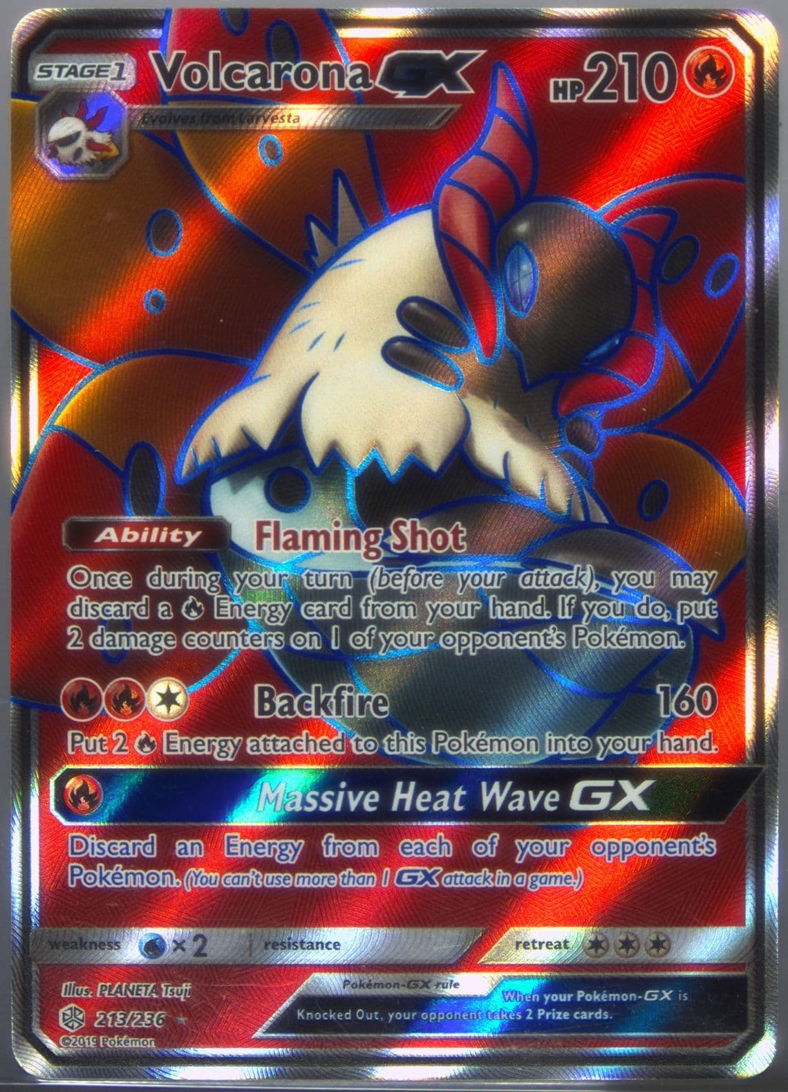 Full Art/Volcarona GX (213) 2019 Pokemon Sun & Moon Cosmic Eclipse