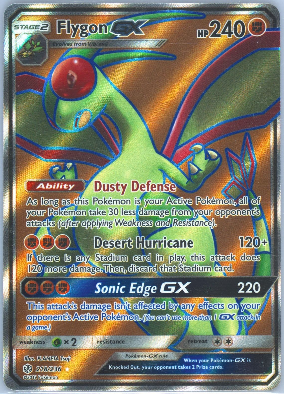 Full Art/Flygon GX (218) 2019 Pokemon Sun & Moon Cosmic Eclipse