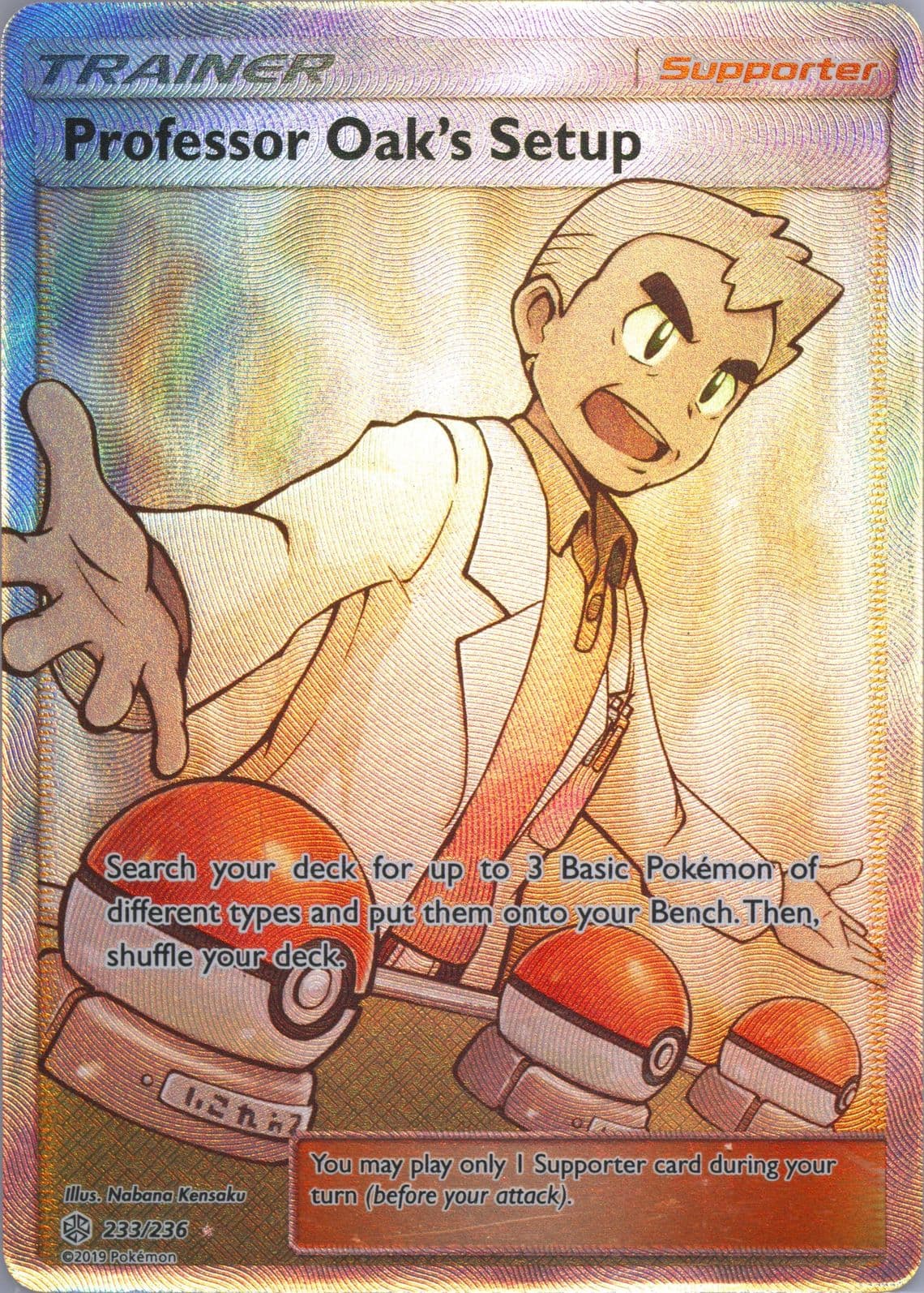 Full Art/Professor Oak's Setup (233) 2019 Pokemon Sun & Moon Cosmic Eclipse