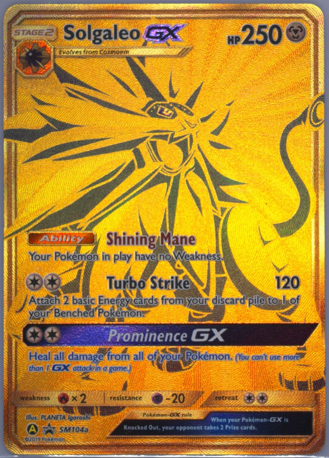 Full Art/Solgaleo GX Hidden Fates Premium Collection (SM104a) 2019 Pokemon SM Black Star Promo