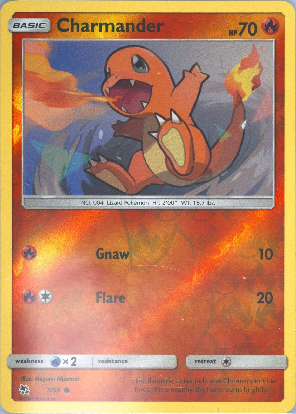 Charmander-Reverse Foil (7) 2019 Pokemon Sun & Moon Hidden Fates