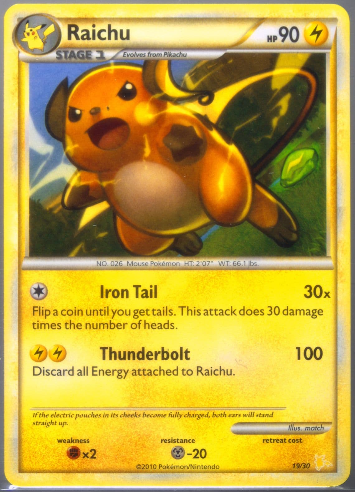 Raichu (19) 2010 Pokemon Heartgold & Soulsilver Raichu Deck