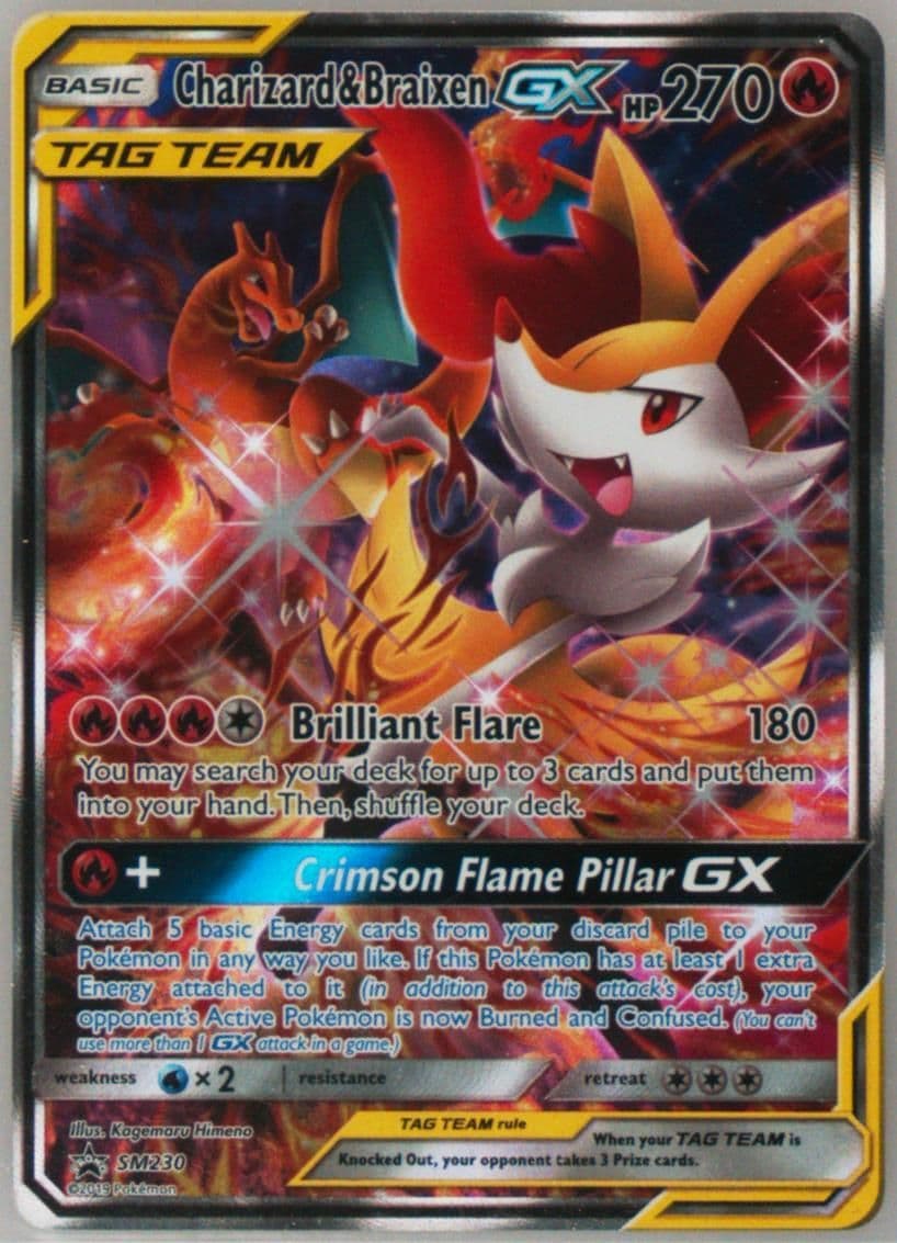 Full Art/Charizard & Braixen GX Tag Team Generations Premium Collection (SM230) 2019 Pokemon SM Black Star Promo