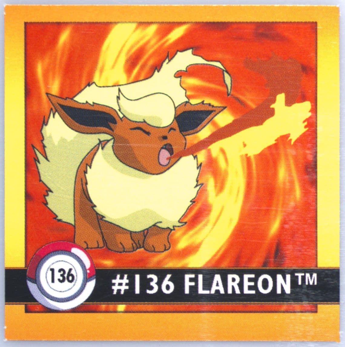 Flareon (136) 1999 Pokemon Stickers Series 1