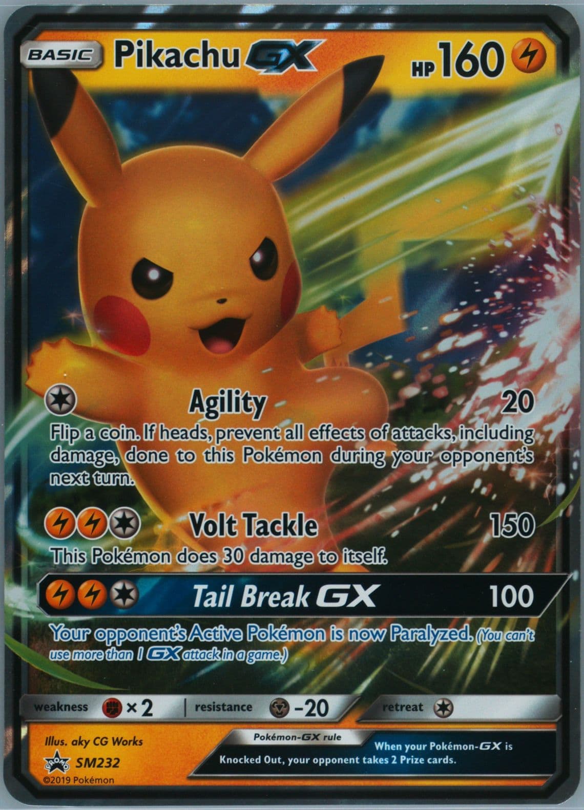 Pikachu GX Pikachu-GX & Eevee-GX Special Collection-Jumbo (SM232) 2019 Pokemon SM Black Star Promo