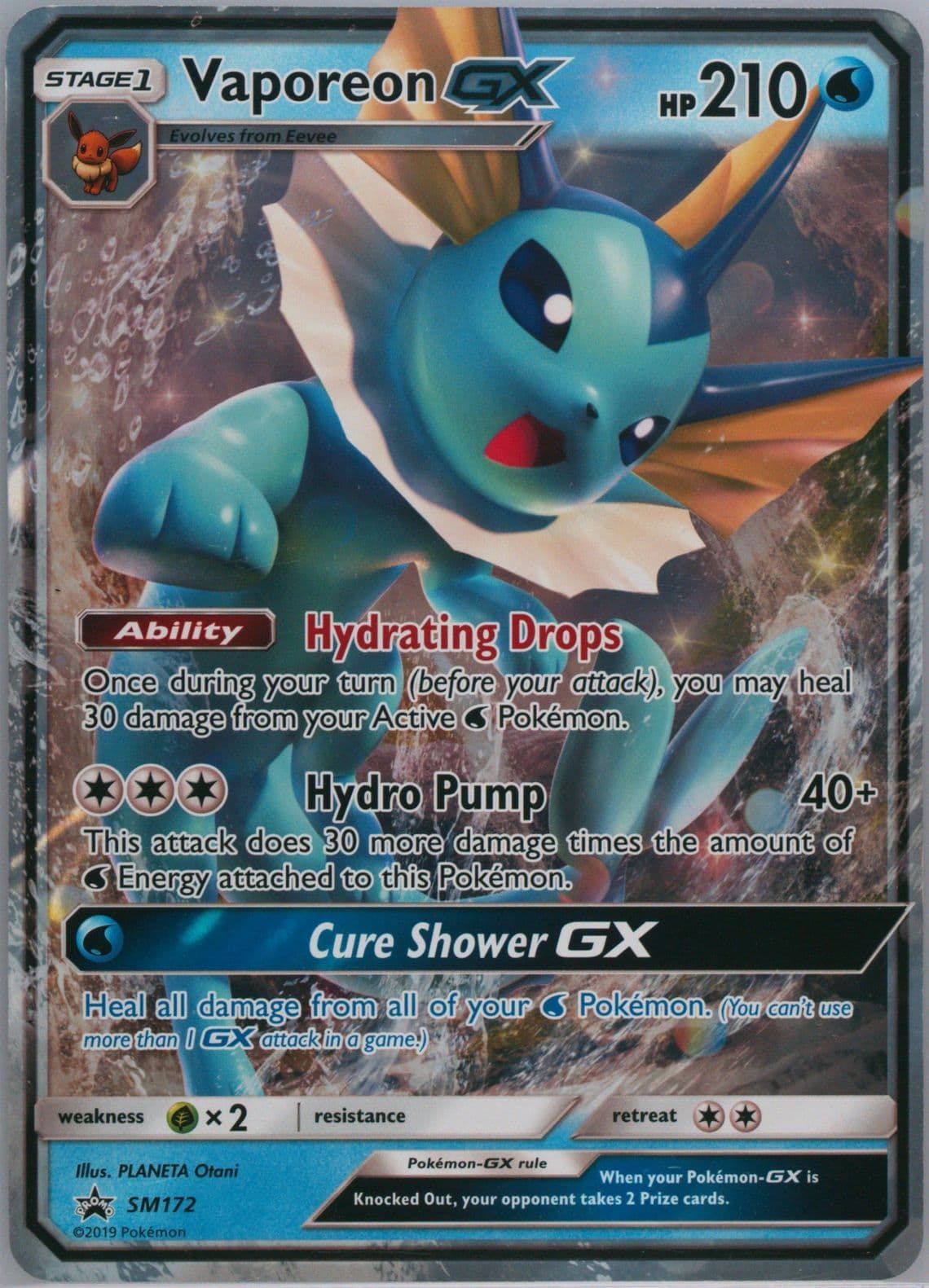 Vaporeon GX Vaporeon GX Special Collection-Jumbo (SM172) 2019 Pokemon SM Black Star Promo