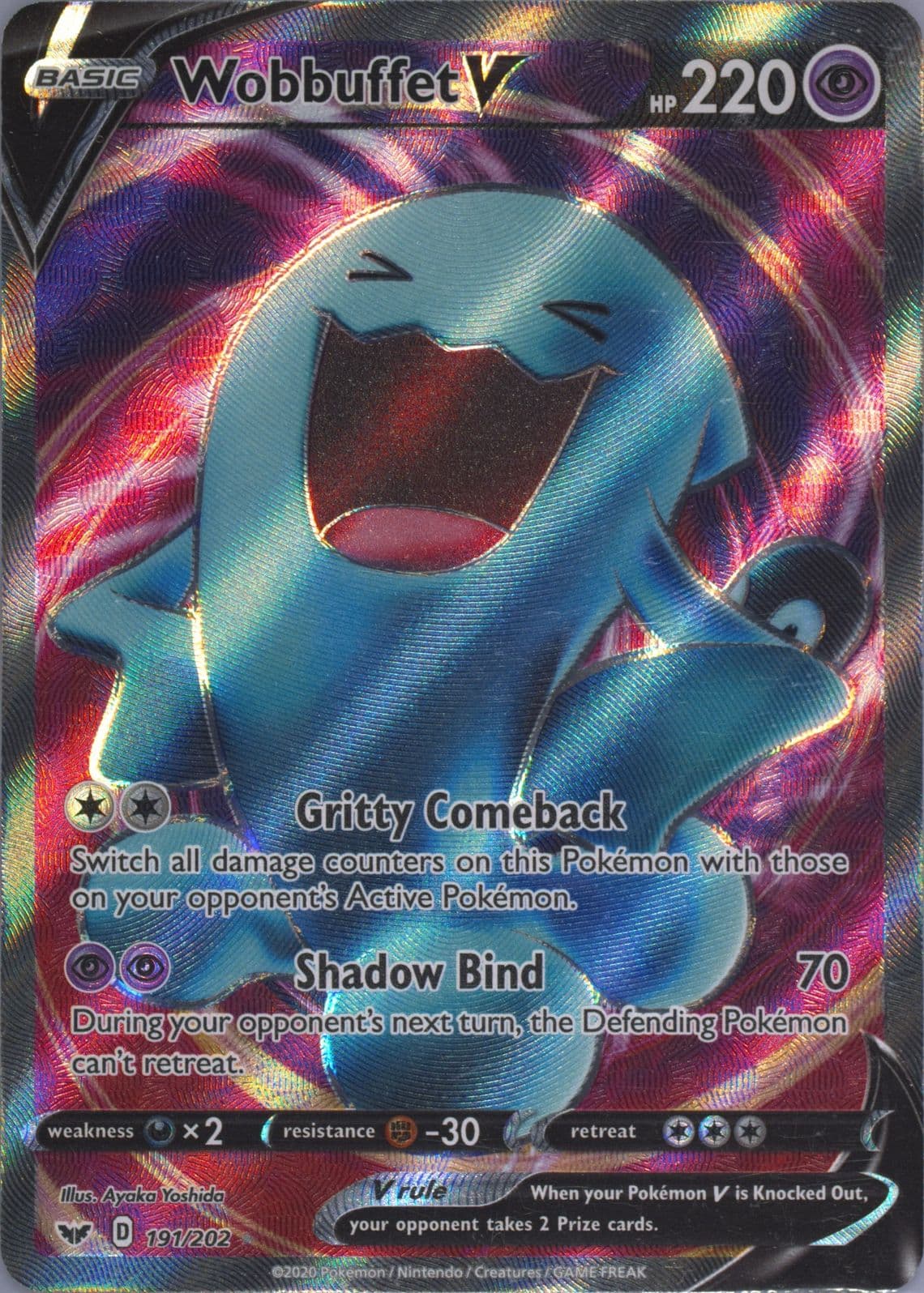 Full Art/Wobbuffet V (191) 2020 Pokemon Sword & Shield