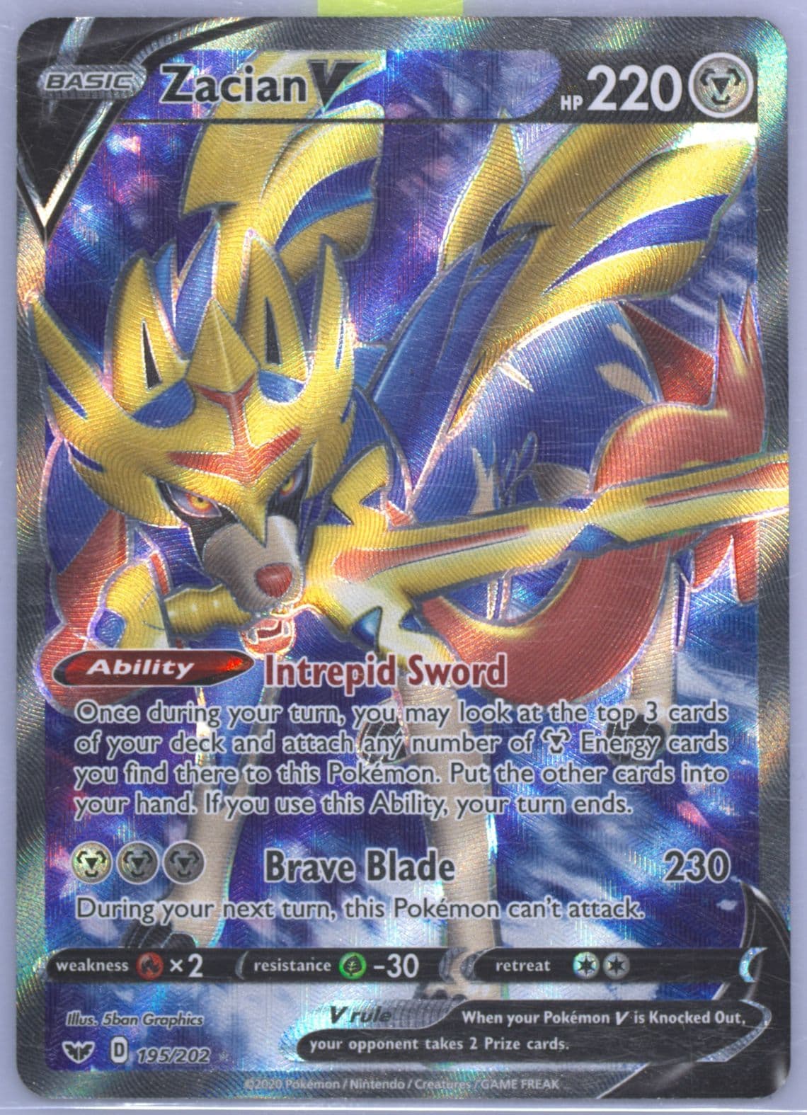 Full Art/Zacian V (195) 2020 Pokemon Sword & Shield