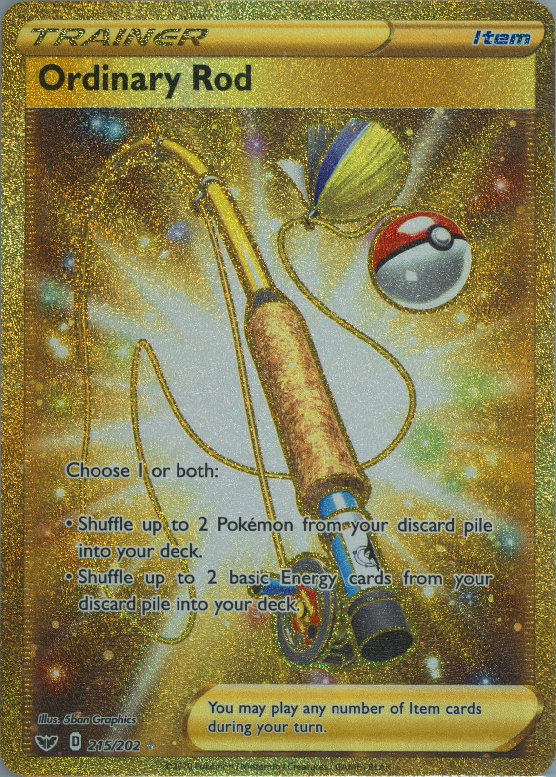Full Art/Ordinary Rod Secret (215) 2020 Pokemon Sword & Shield