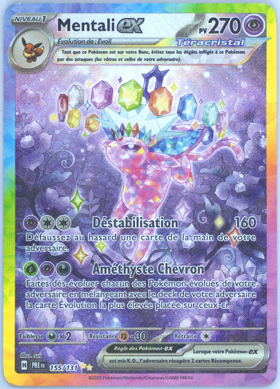 Espeon EX Special Illustration Rare (155) 2025 Pokemon French Pre FR-Prismatic Evolutions