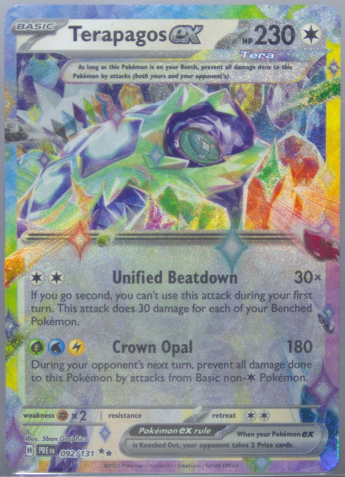 Terapagos EX (092) 2025 Pokemon Pre EN-Prismatic Evolutions