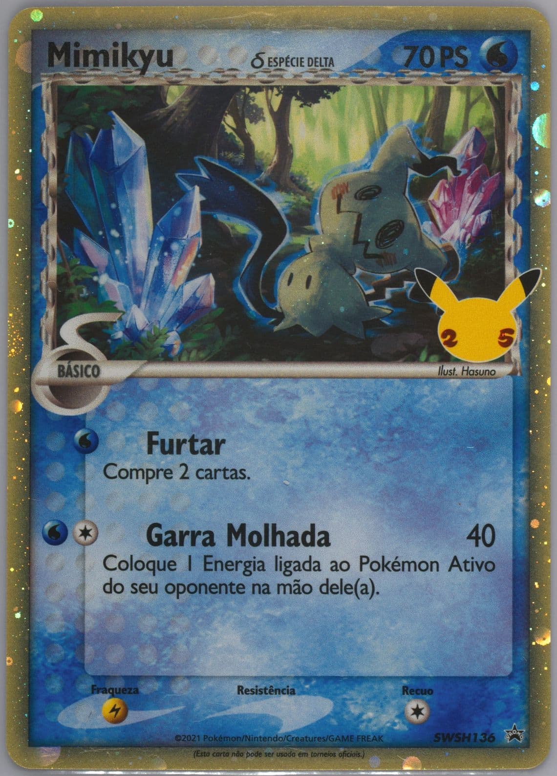 Mimikyu-Holo Celebrations Collection-Portuguese (136) 2021 Pokemon Swsh Black Star Promo