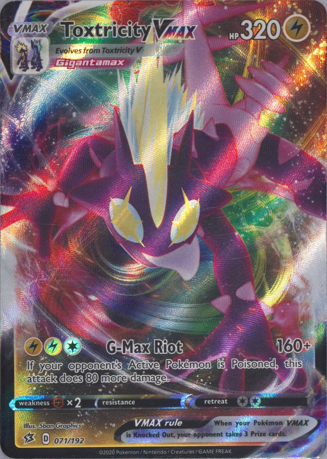 Full Art/Toxtricity Vmax (071) 2020 Pokemon Sword & Shield Rebel Clash