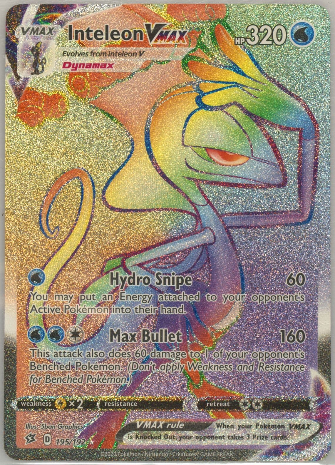Full Art/Inteleon Vmax Secret (195) 2020 Pokemon Sword & Shield Rebel Clash