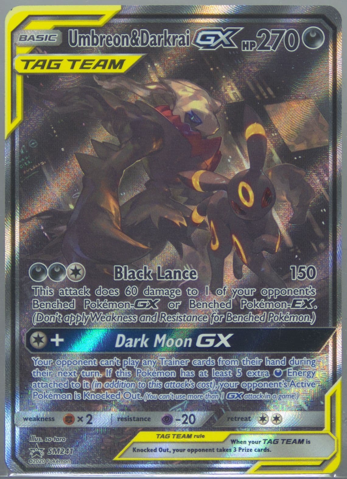 Umbreon & Darkrai GX Tag Team Powers Collection (SM241) 2020 Pokemon SM Black Star Promo