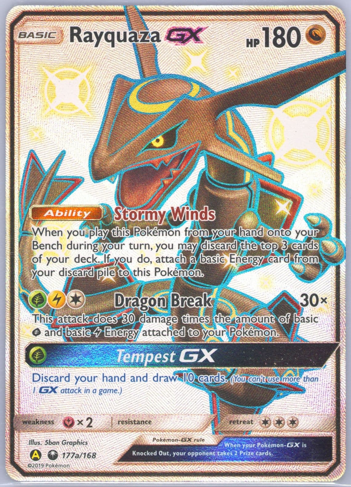 Full Art/Rayquaza GX 2019 Yellow A Hidden Fates Premium Collection-Jumbo (177a) 2018 Pokemon Sun & Moon Celestial Storm