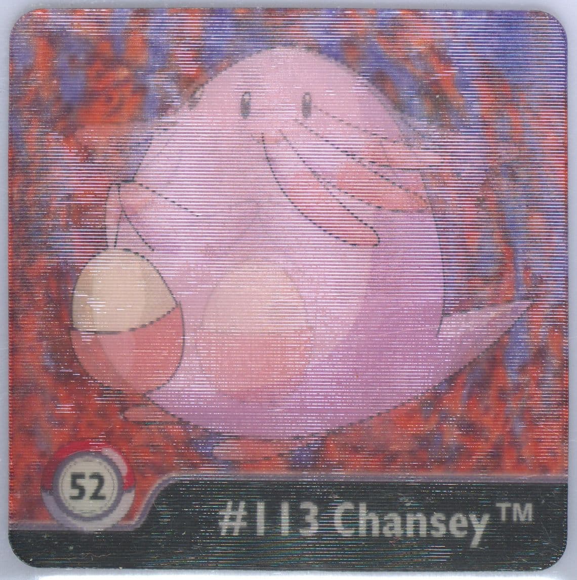 Chansey (52) 1999 Pokemon Action Flipz Series One