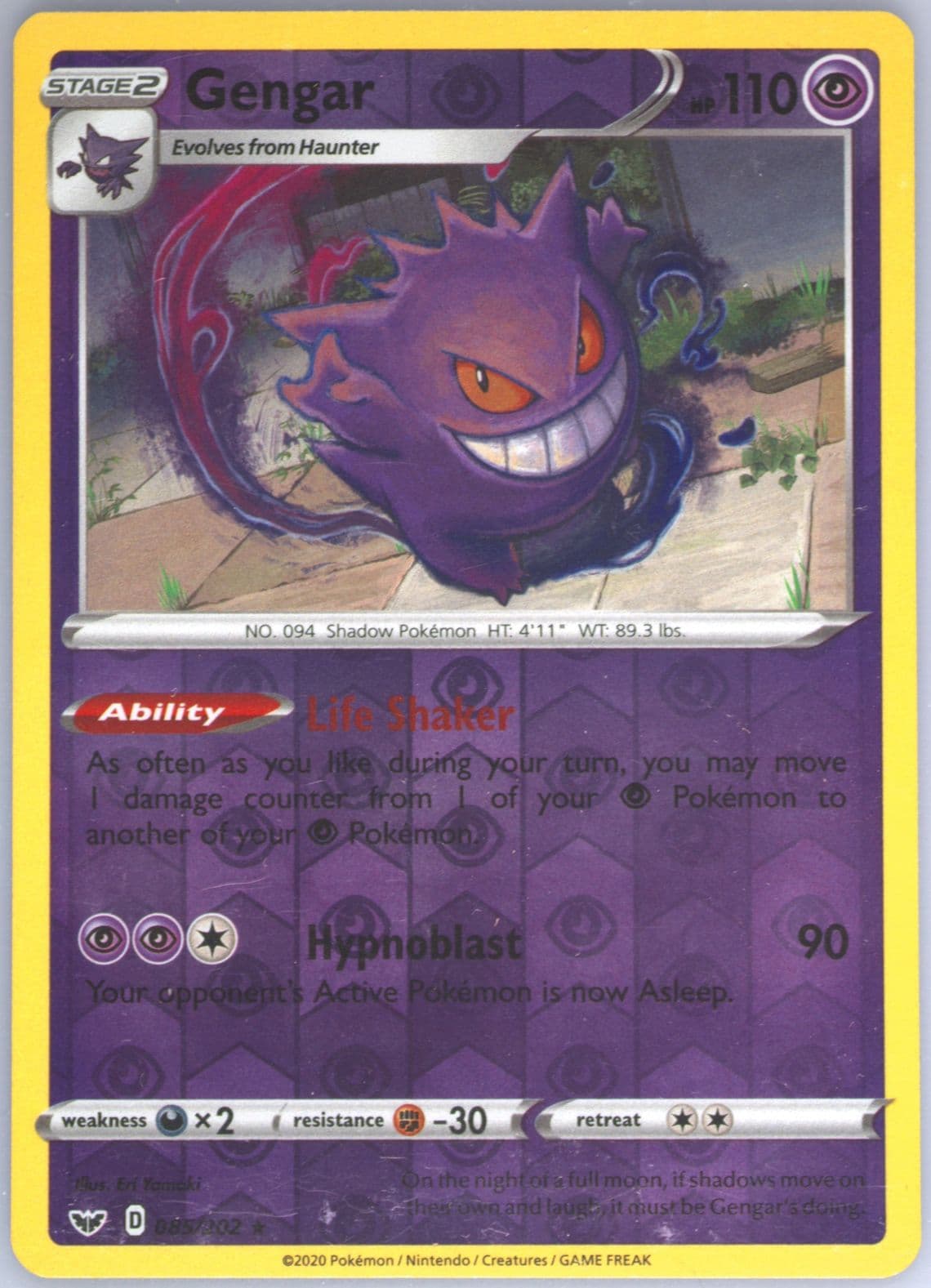 Gengar-Reverse Foil (085) 2020 Pokemon Sword & Shield