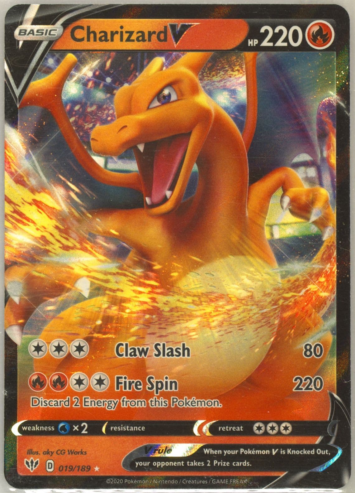Charizard V (019) 2020 Pokemon Sword & Shield Darkness Ablaze