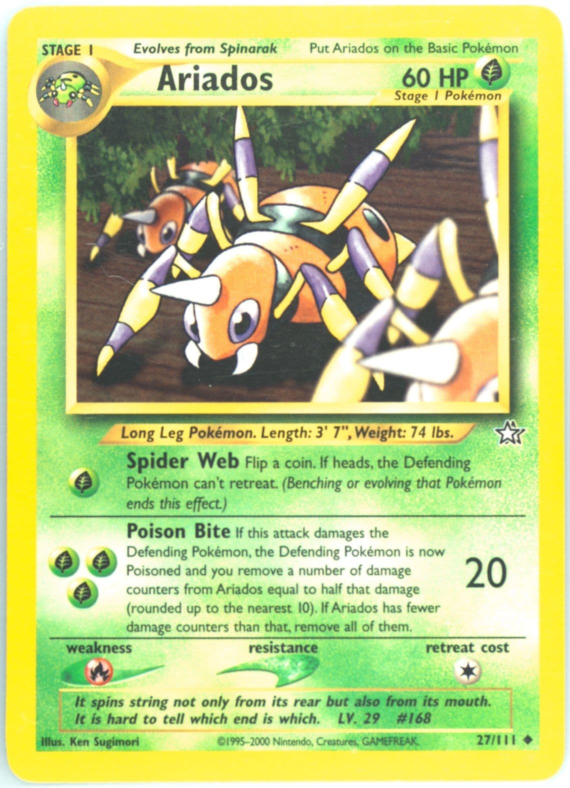 Ariados (27) 2000 Pokemon Neo Genesis