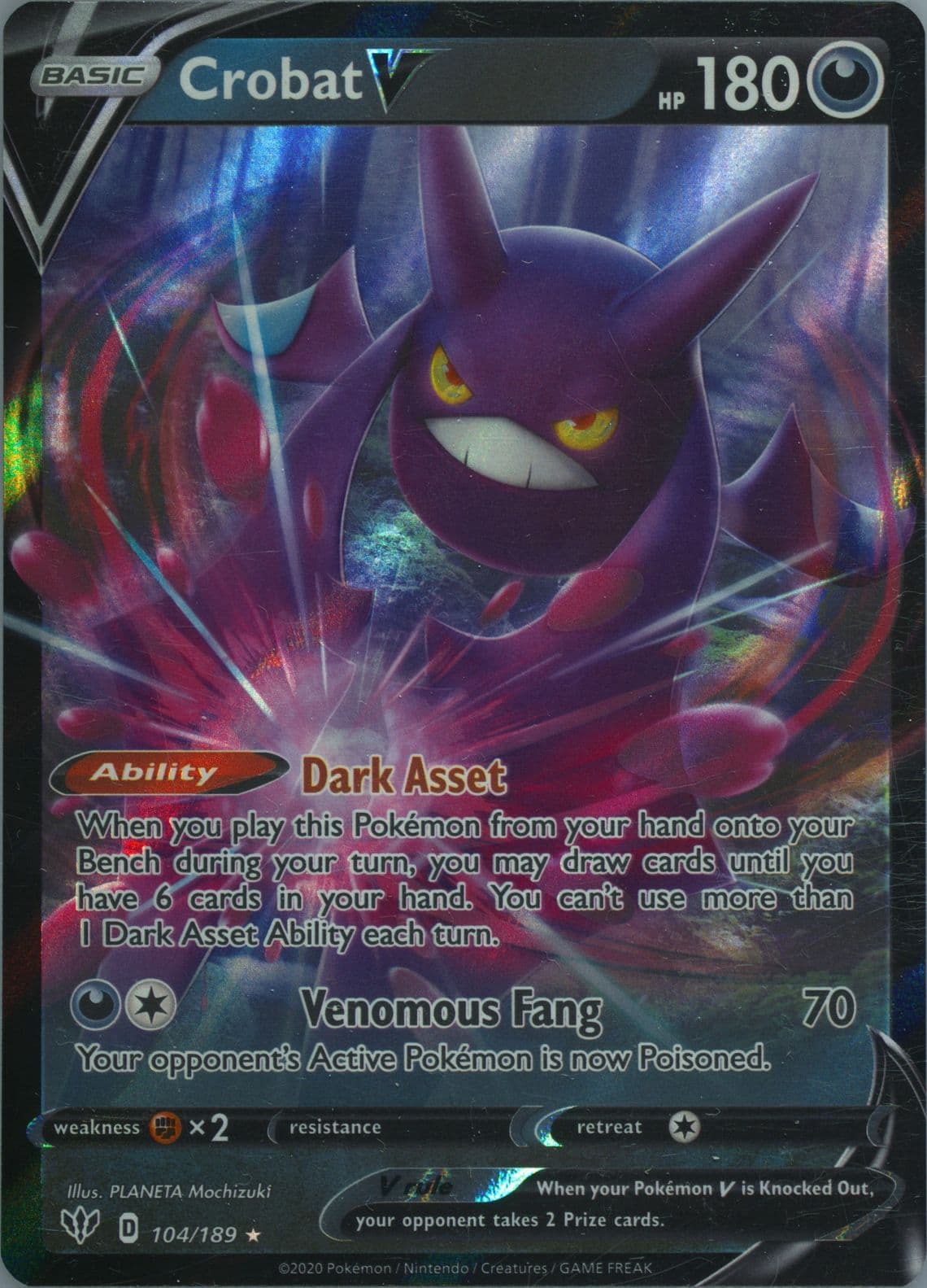 Crobat V (104) 2020 Pokemon Sword & Shield Darkness Ablaze