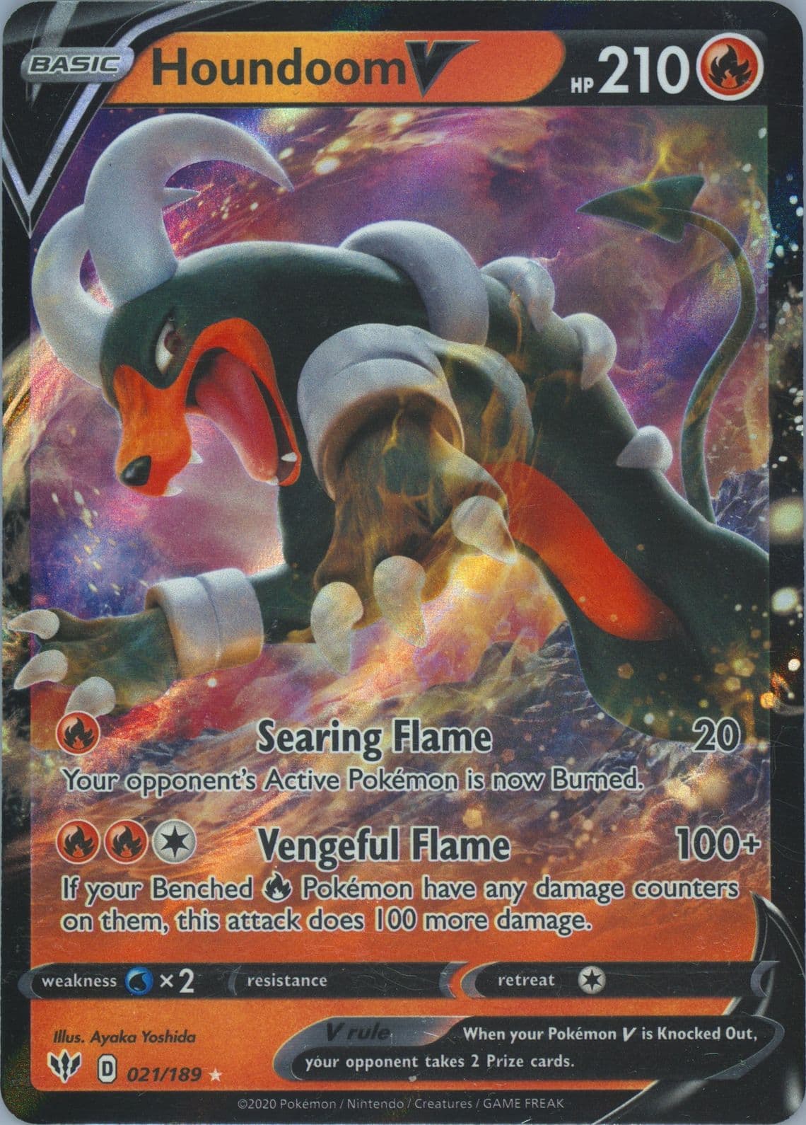 Houndoom V (021) 2020 Pokemon Sword & Shield Darkness Ablaze