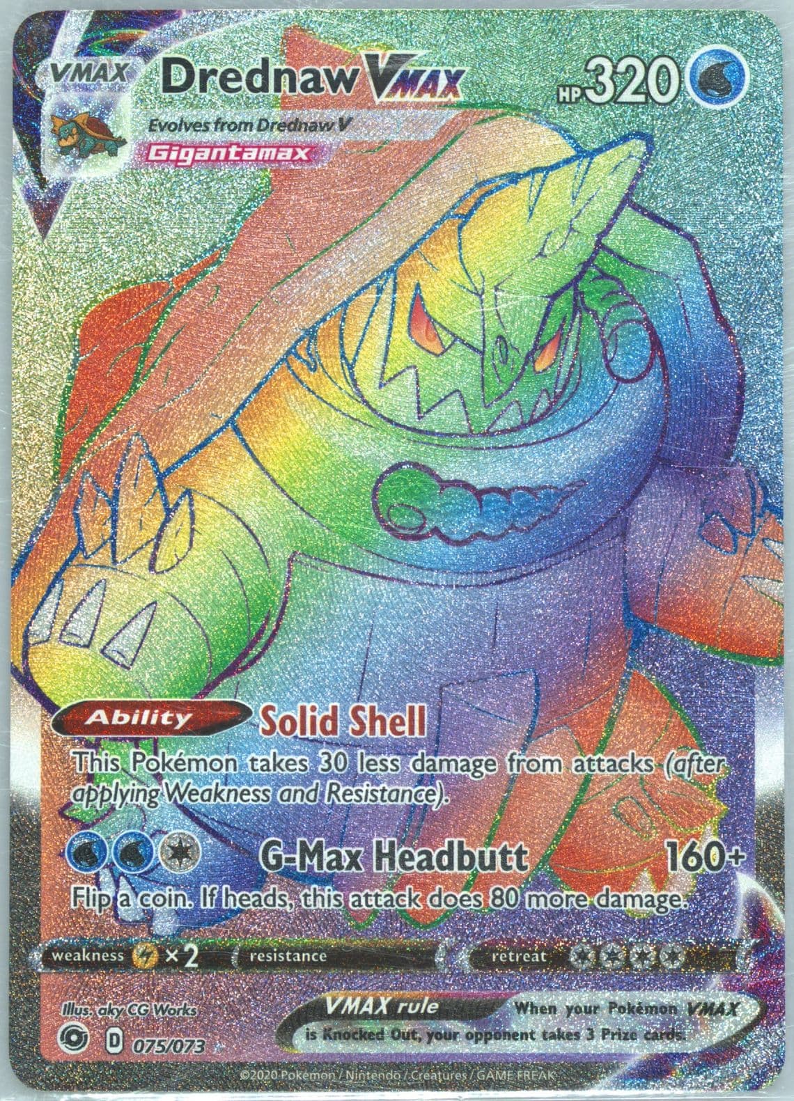 Full Art/Drednaw Vmax Secret (075) 2020 Pokemon Sword & Shield Champion's Path