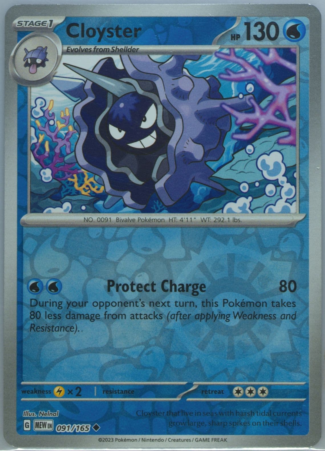 Cloyster Reverse Holo (091) 2023 Pokemon Mew EN-151