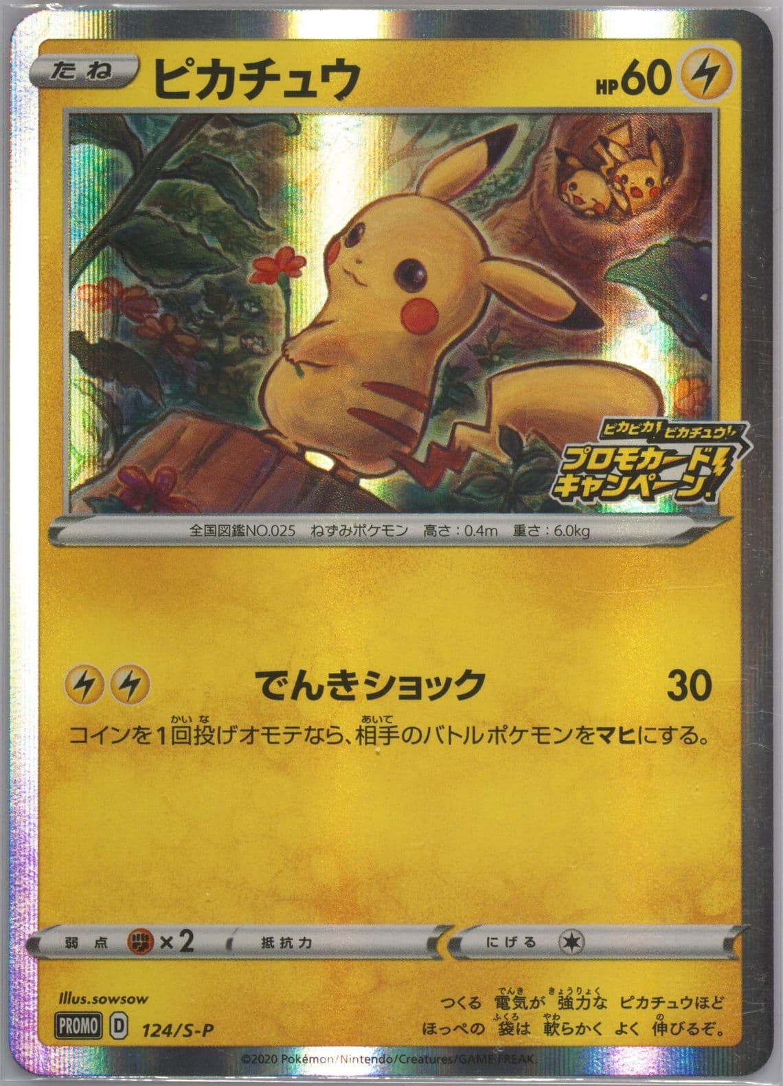 Pikachu-Holo Pikapika! Pikachu! Campaign (124) 2020 Pokemon Japanese S Promo