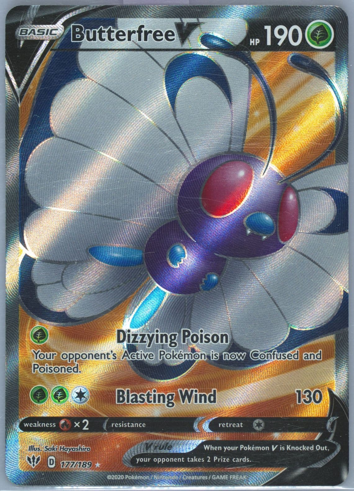 Full Art/Butterfree V (177) 2020 Pokemon Sword & Shield Darkness Ablaze