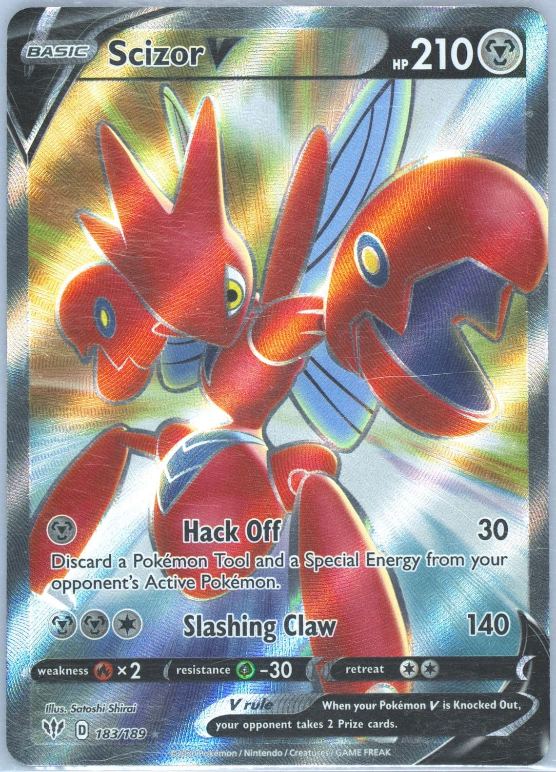 Full Art/Scizor V (183) 2020 Pokemon Sword & Shield Darkness Ablaze