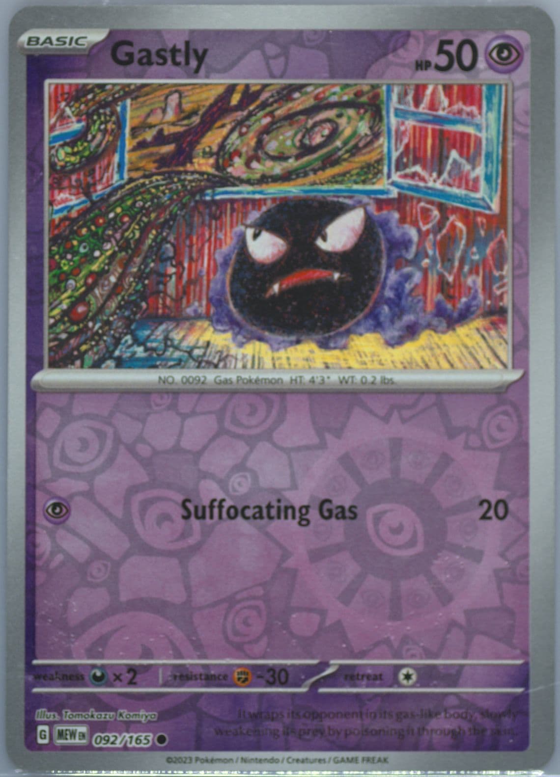 Gastly Reverse Holo (092) 2023 Pokemon Mew EN-151