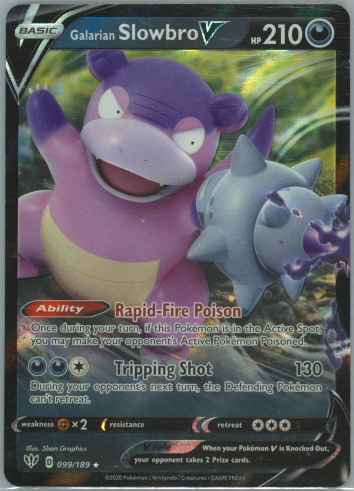 Galarian Slowbro V (099) 2020 Pokemon Sword & Shield Darkness Ablaze